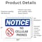 Signmission No Cellular Phones, 10 in W x Rectangle, Vinyl Decal OS-2PACK-NS-D-710-L-16045 - alternate 3